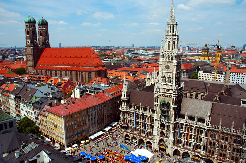 Bird View of Munich on Munich's 848th Birthday Celebrition