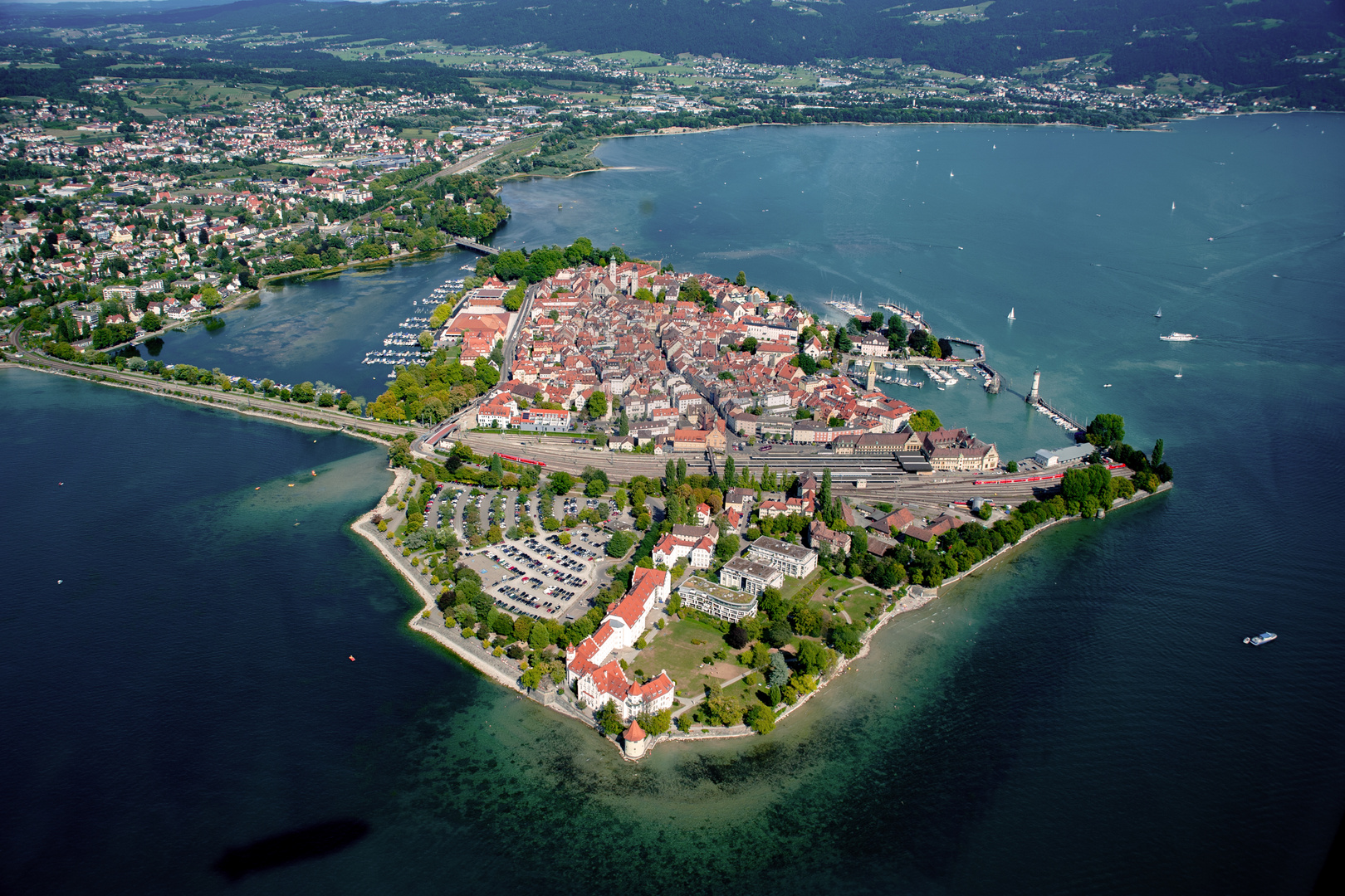 Bird's eye view of Lindau island