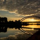 Birgter Brücke im Abendlicht