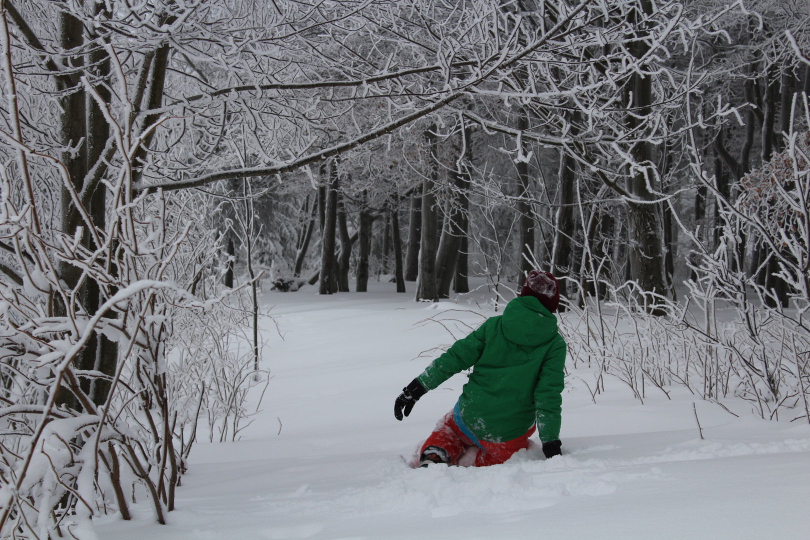 Bis zu den Knien im Schnee