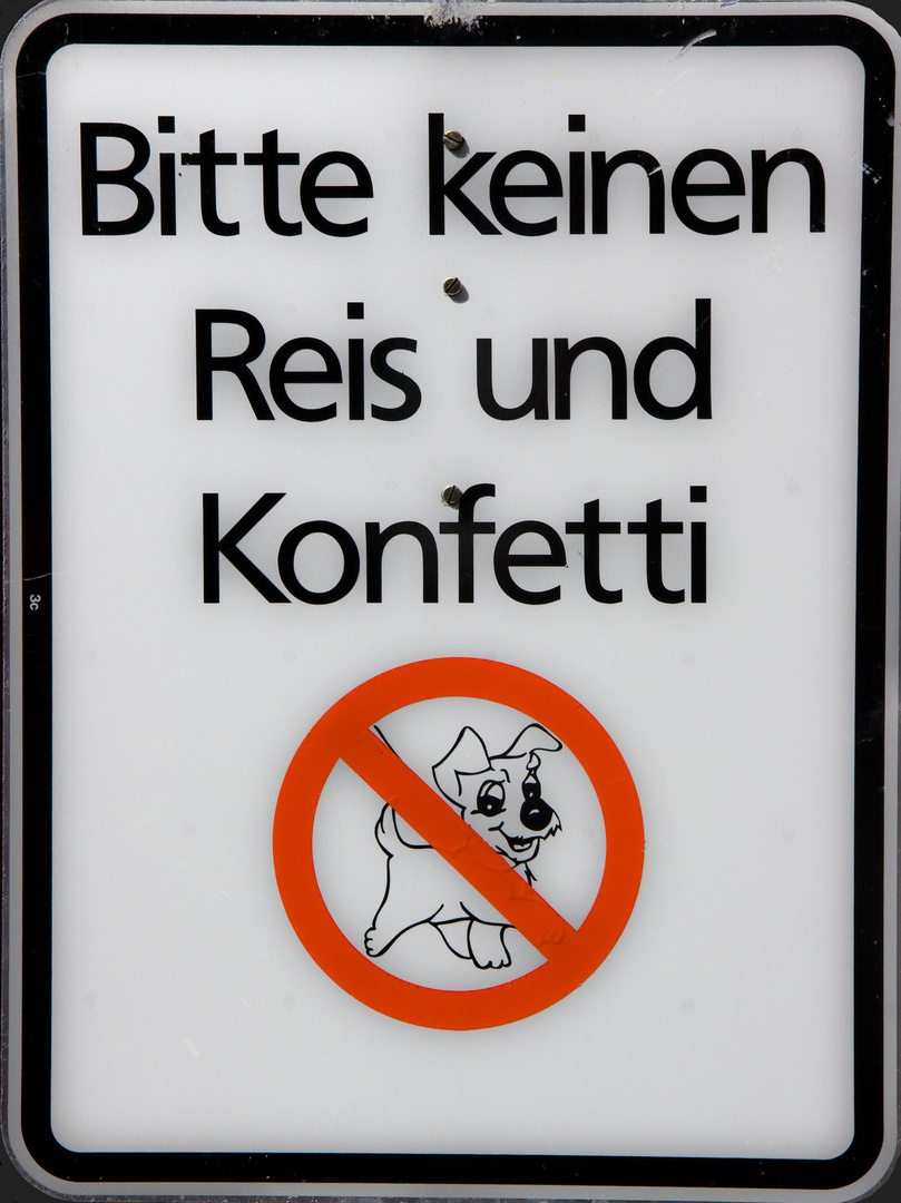 Bitte keinen Reis und Konfetti