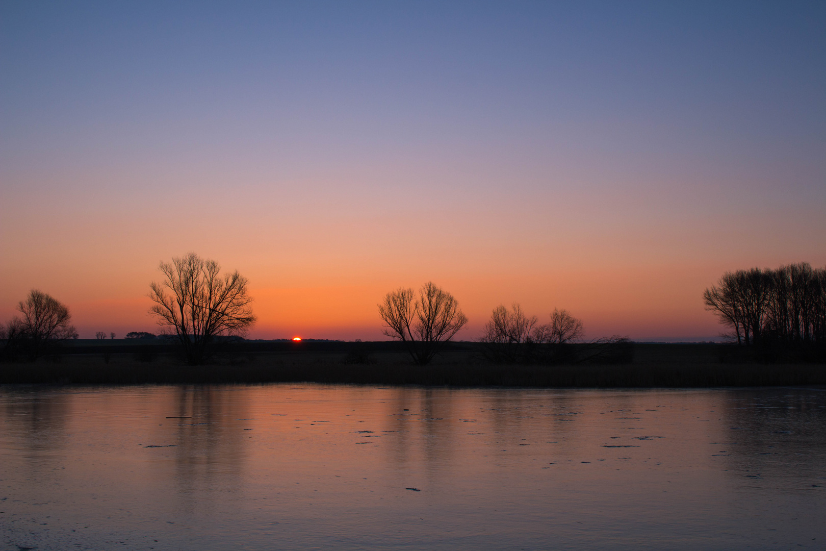 Bitterkalter Morgen im warmen Licht