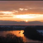 Bitterkalter Sonnenuntergang in Kiel