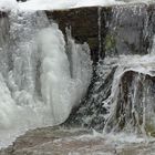 Bizarre Eisgebilde an der Poltertreppe in Albaxen