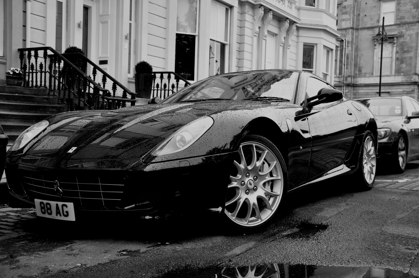 Black and White Ferrari