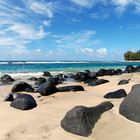 Black Boulders at Ke'e Beach