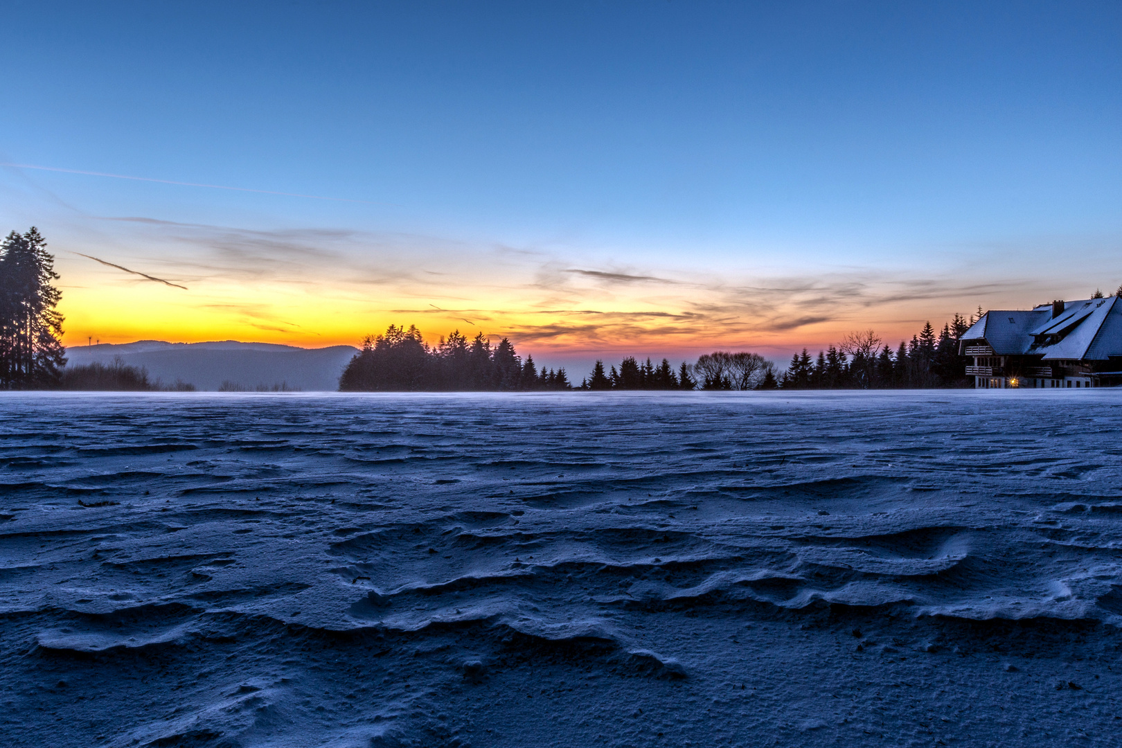 Black forest sunset