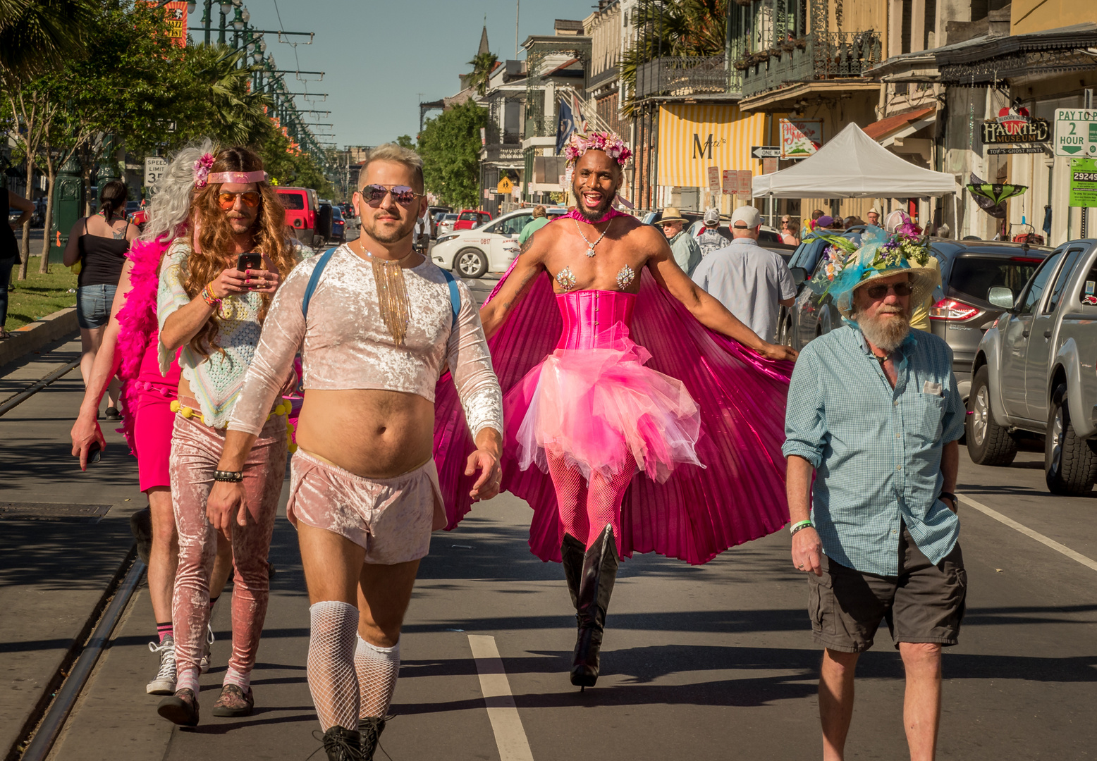 Black Lady in Pink