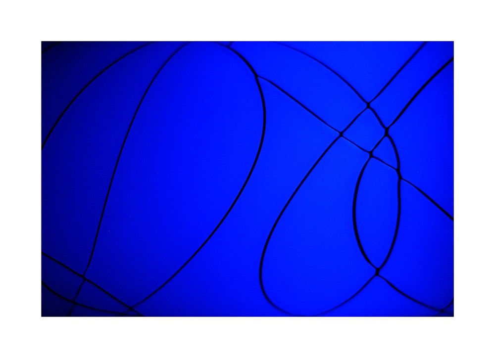 Black Lines on blue glass