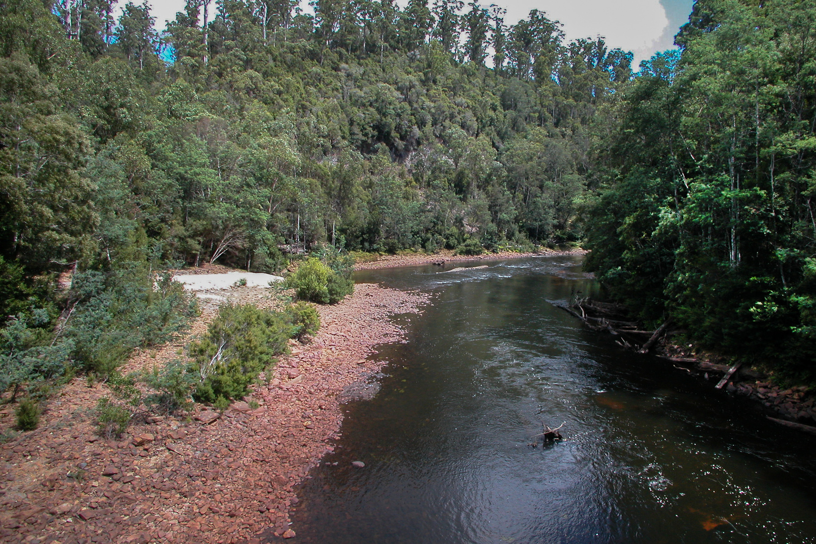 Black river in northern Tasmania