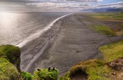 black sand beach