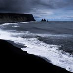 Black sand on the beach