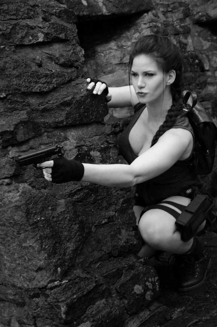 Black & White Lara Croft