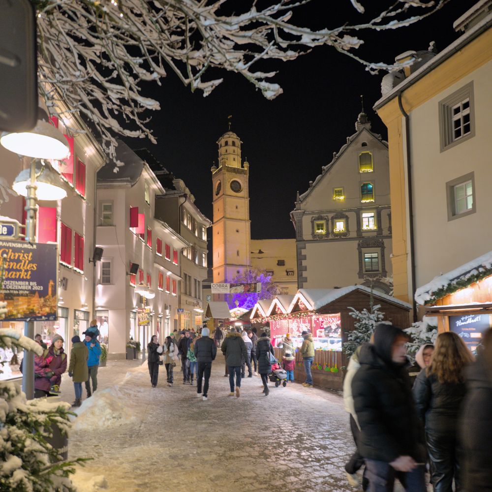 Blaserturm am Ravensburger Weihnachtsmarkt