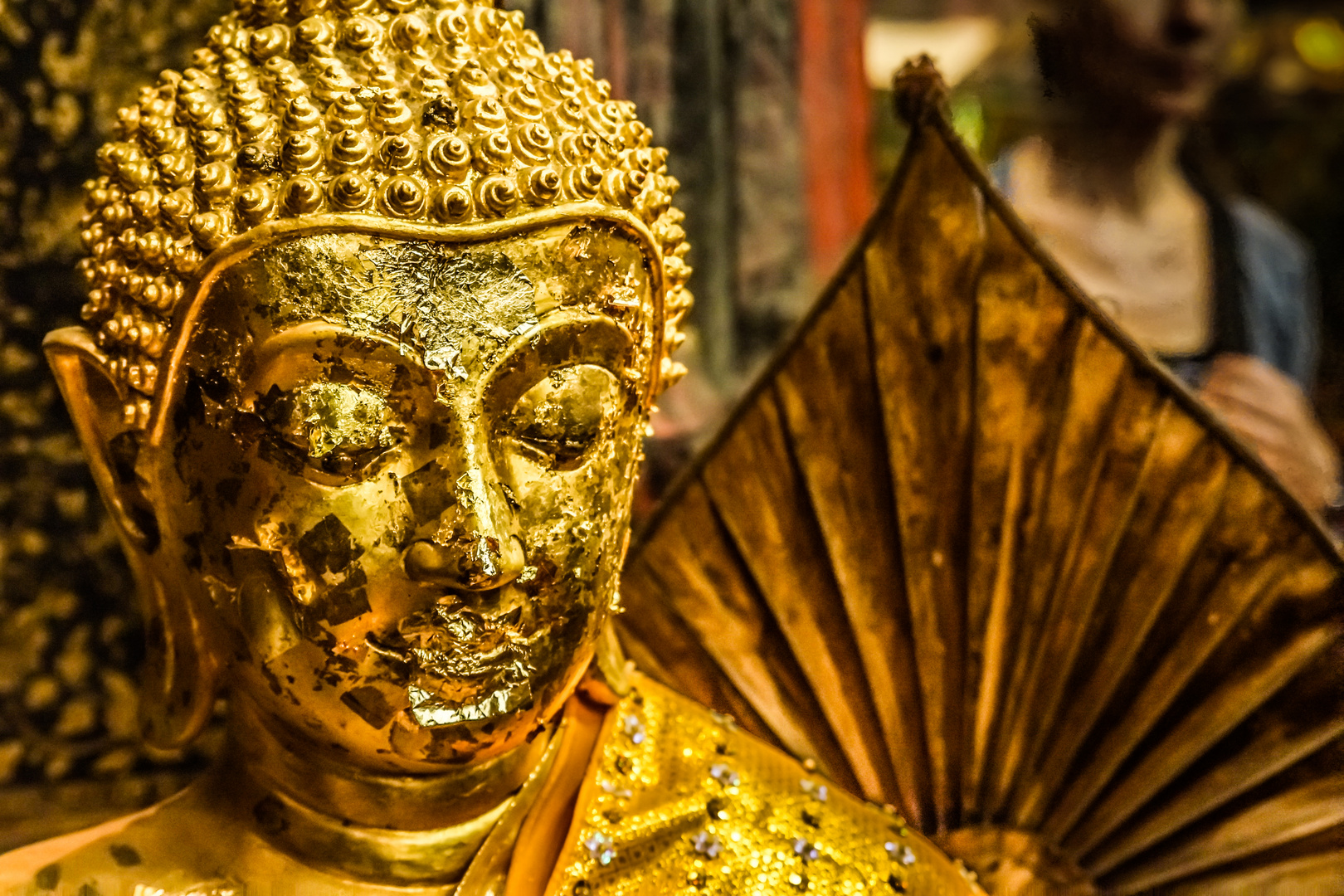 Blattgold auf Buddha