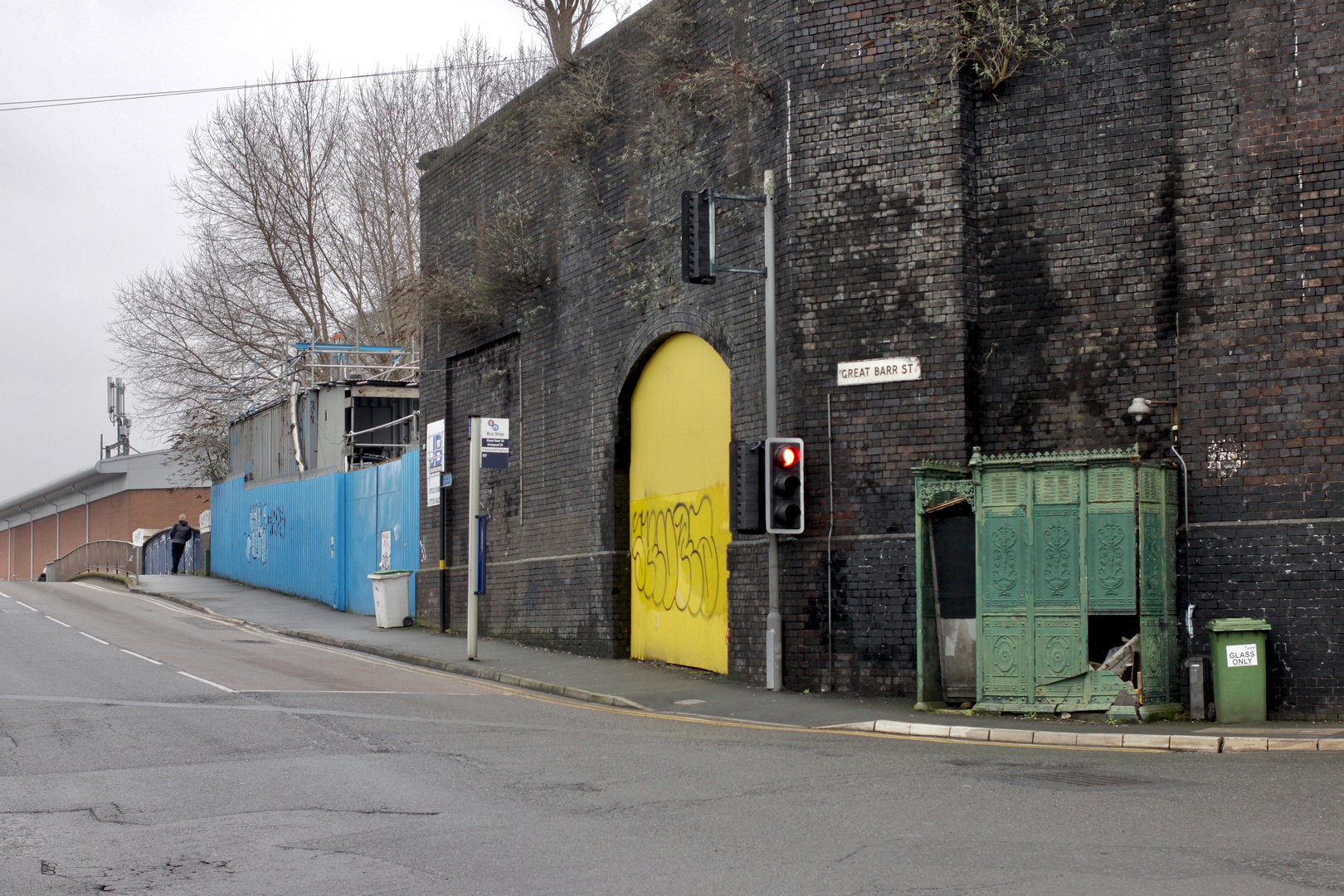 blau-gelb-grün, Great Barr Street, Digbeth, Birmingham, UK