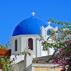 Blau-weiße Kirche in Ia