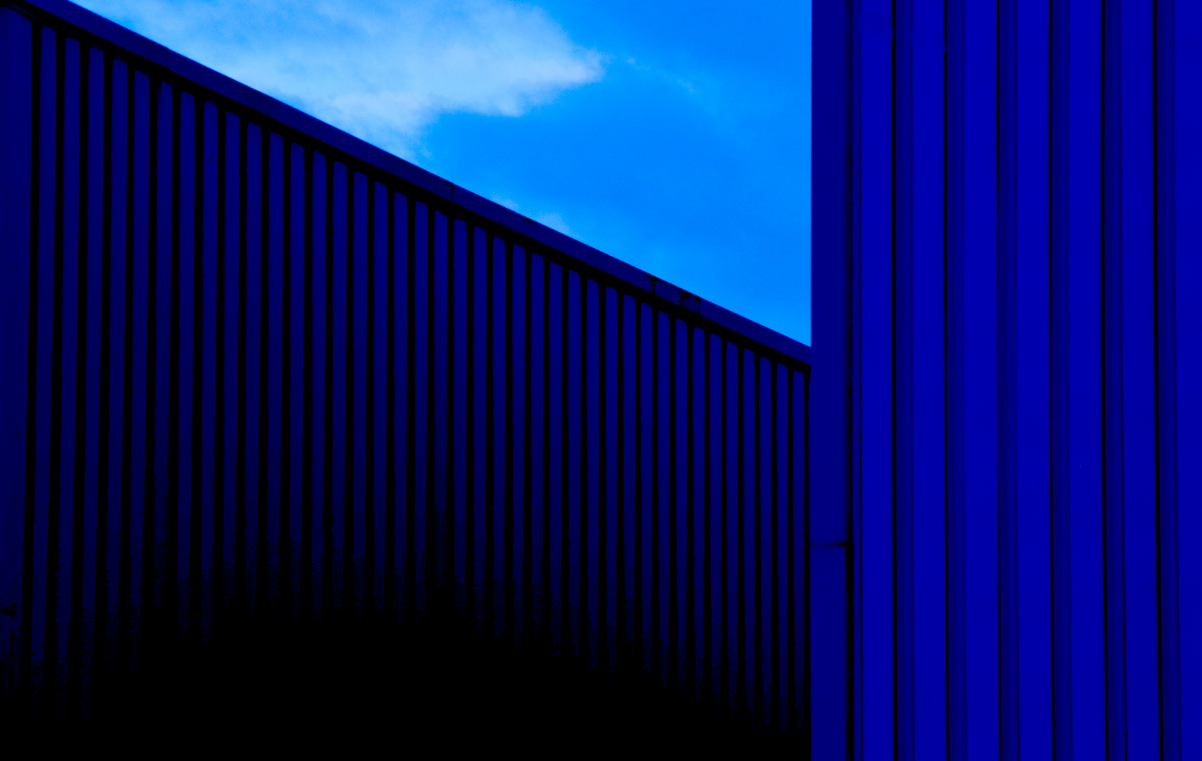 Blaue Architektur