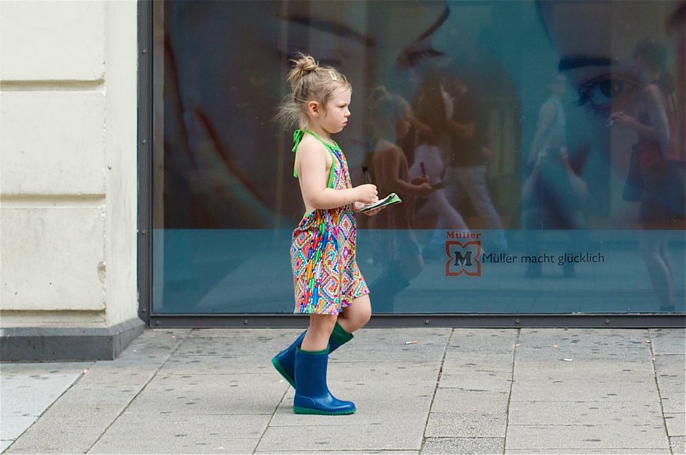 Blaue Gummistiefel