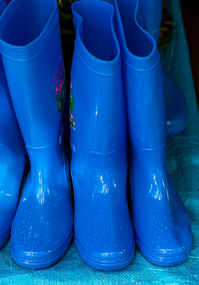 Blaue Gummistiefel