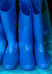 Blaue Gummistiefel