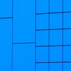 Blaue Hauswand - Geometrie