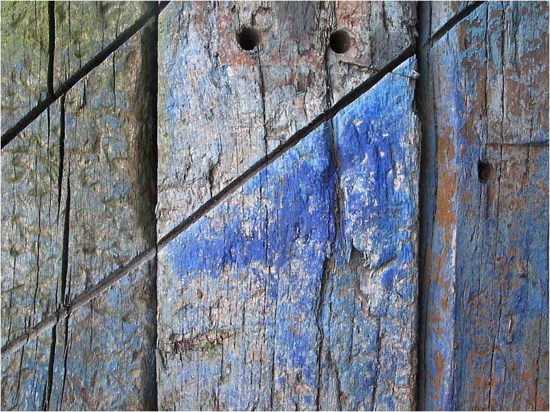 Blaue Holzstruktur