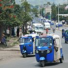 Blaue Straße in Gondar