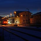 Blaue Stunde am Bahnhof Ellrich.