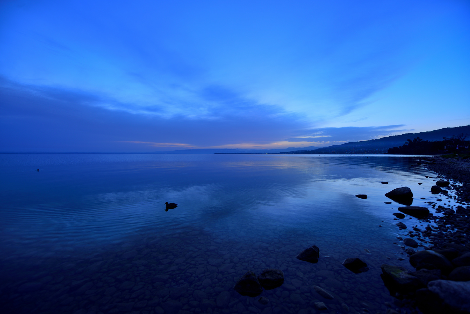 blaue Stunde am Bodensee 