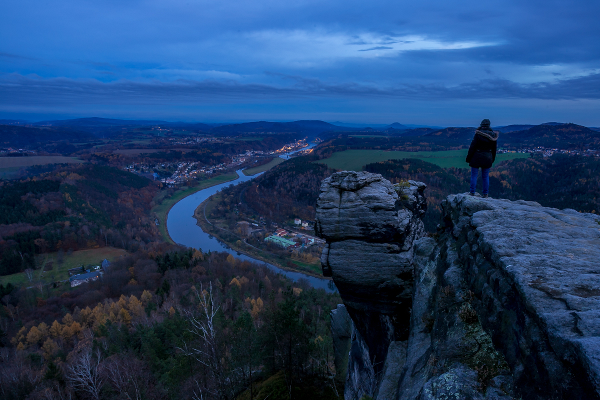 Blaue Stunde am Lilienstein