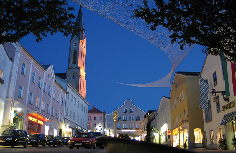 blaue Stunde am Marktplatz Waldkirchen