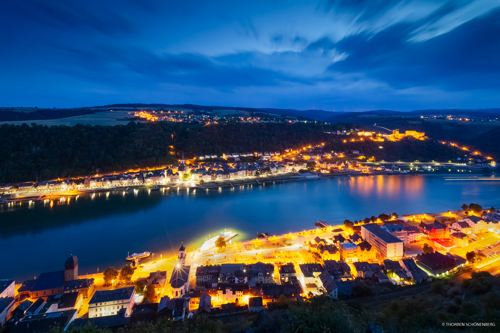 Blaue Stunde am Mittelrhein