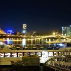 Blaue Stunde am Rhein in Köln 