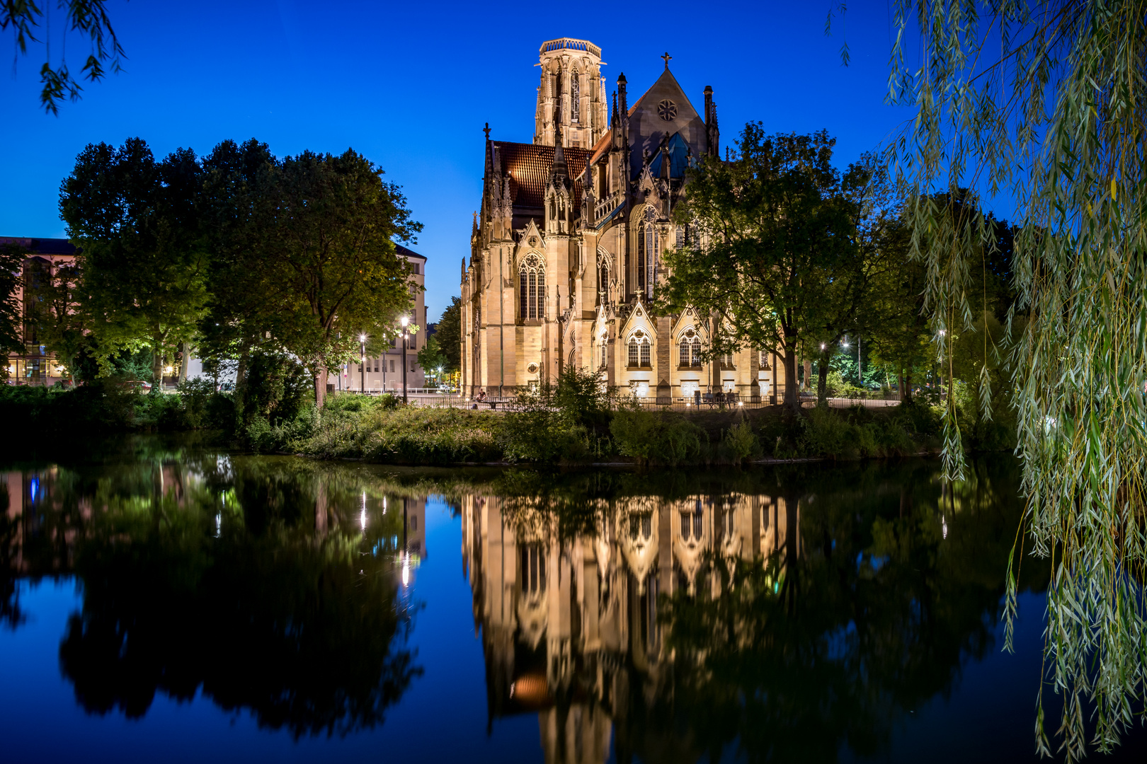 Blaue Stunde am Stuttgarter Feuersee