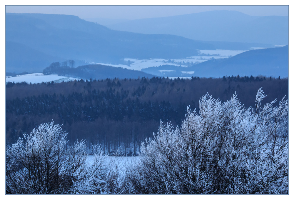 Blaue Stunde am winterlichen Köterberg/ Weserbergland