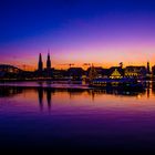 Blaue Stunde an der Alster Weihnachten 2014