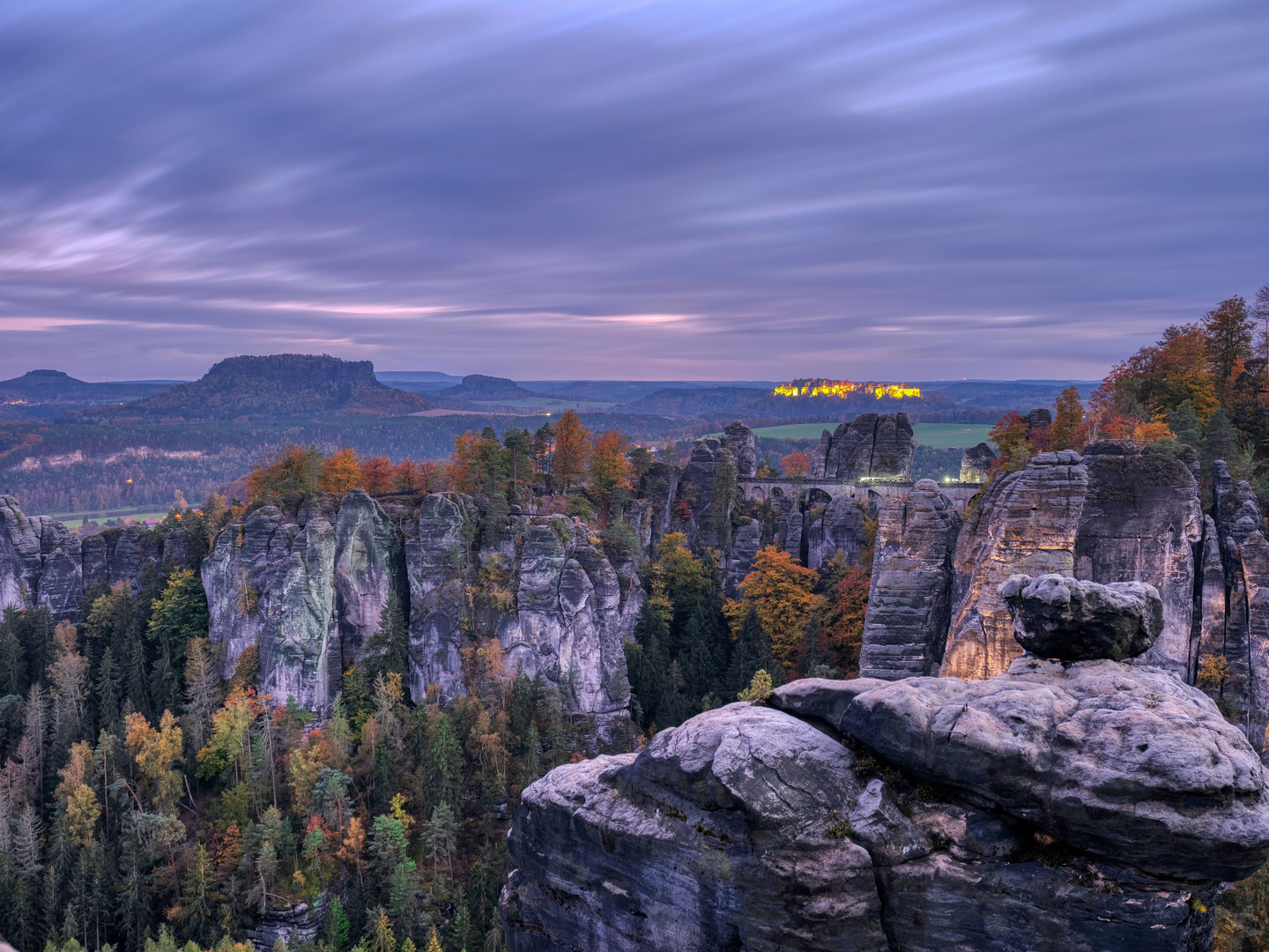 Blaue Stunde an der Bastei