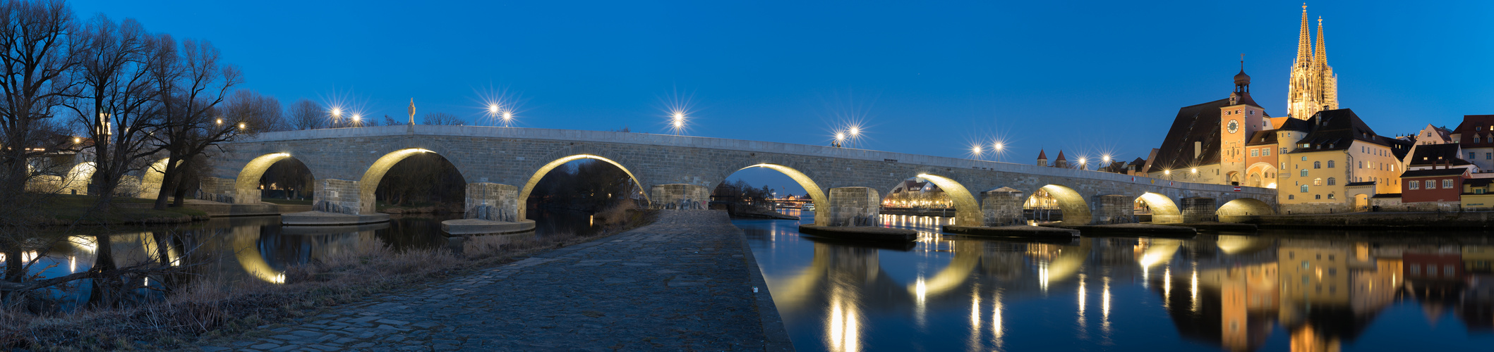 Blaue Stunde an der Donau