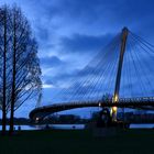 Blaue Stunde bei der Passerelle des deux rives