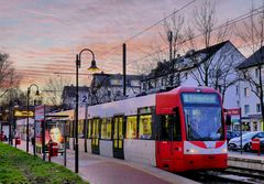 Blaue Stunde bei der Straßenbahn