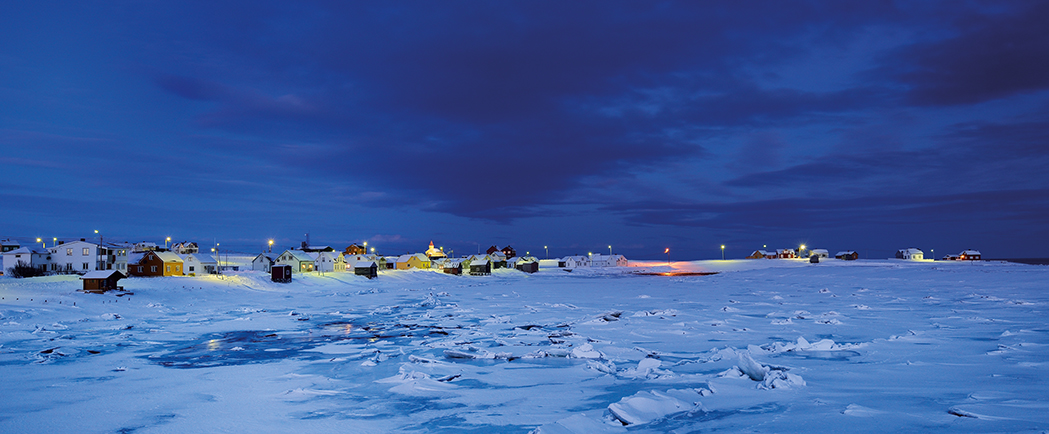 Blaue Stunde bei Vadsø, Nord-Norwegen im Februar 2013
