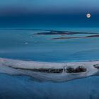 Blaue Stunde: frühmorgendlicher Blick von Rømø auf Sylt