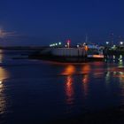 Blaue Stunde Hafeneinfahrt Neuharlingersiel