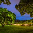 Blaue Stunde im Botanischen Garten Augsburg