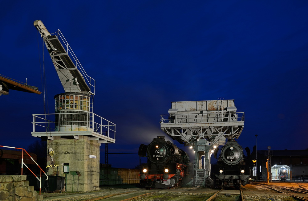 blaue Stunde im Bw Chemnitz Hilbersdorf