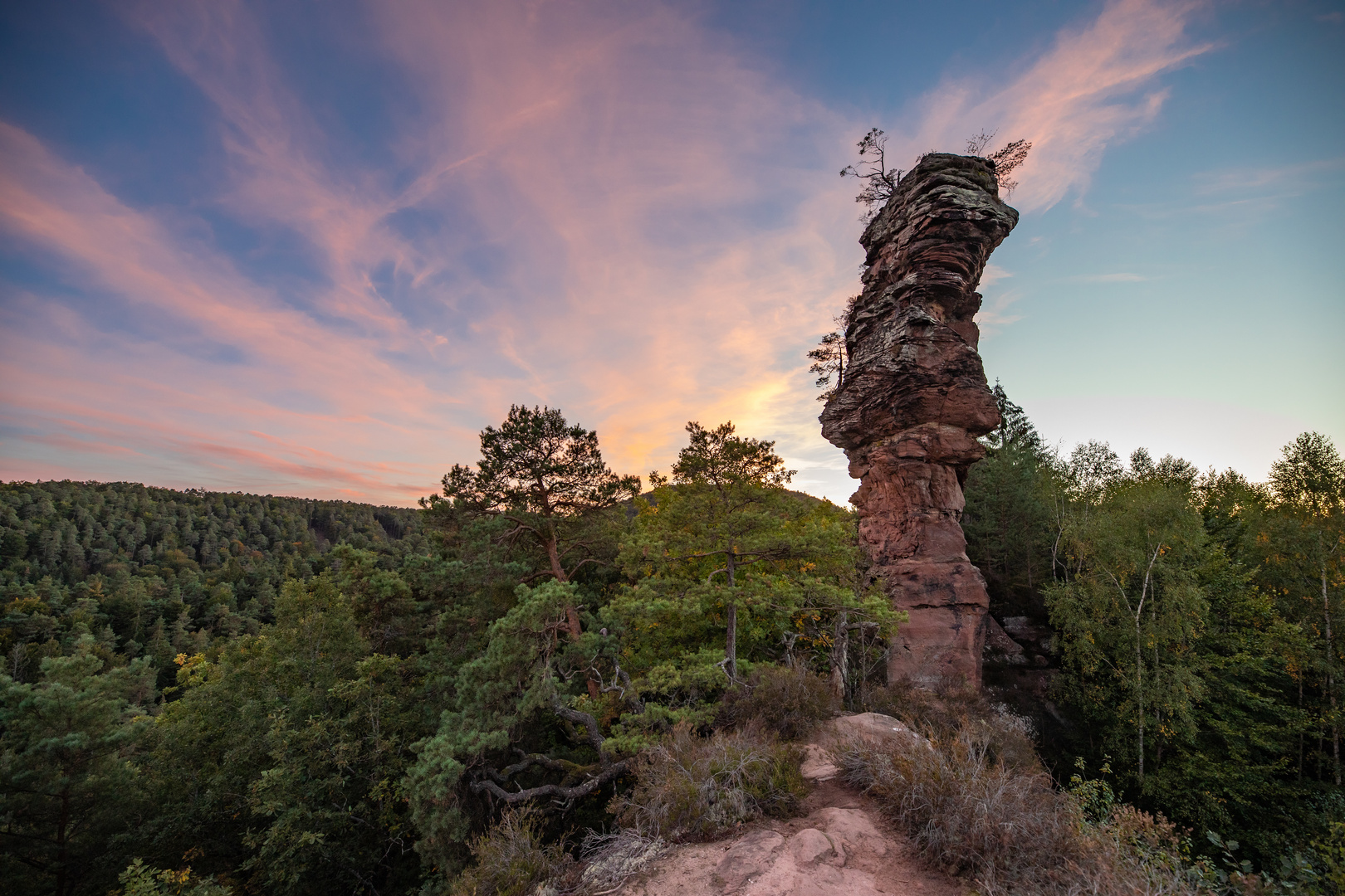 Blaue Stunde im Dahner Felsenland