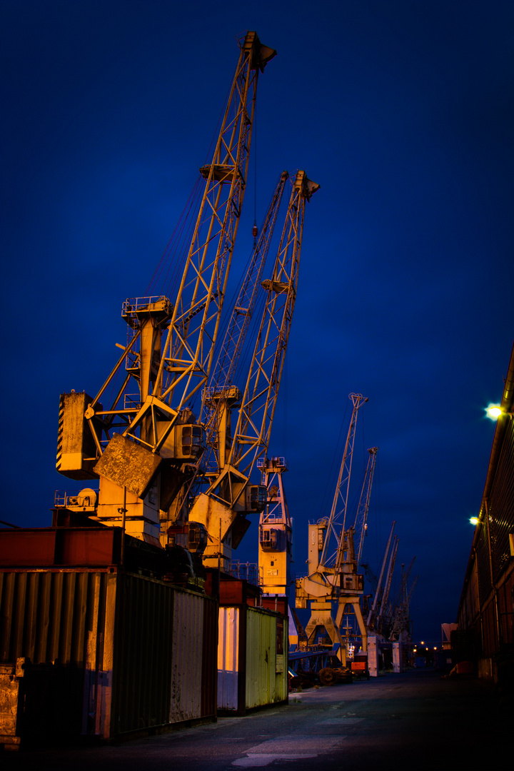 blaue Stunde im Hafen