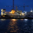 blaue Stunde im Hafen Skagen