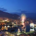 Blaue Stunde im Hafen von Monte Carlo